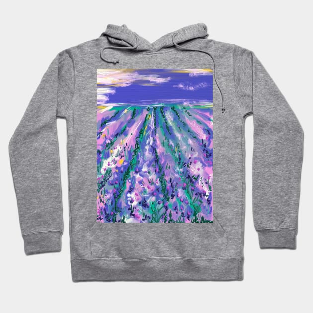 lavender field Hoodie by ArtKsenia